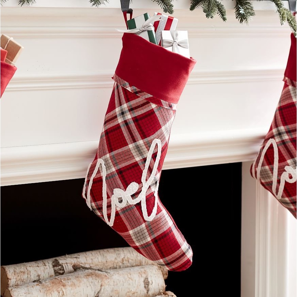 Pottery Barn Noel Plaid Nostalgic Stocking NWT Multiple Available